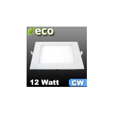 V-tac ECO LED panel (négyzet alakú) 12W - hideg fehér villanyszerelés