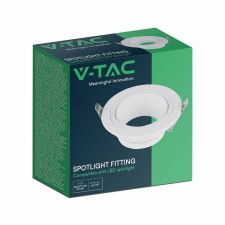V-tac kerek GU10 LED spotlámpa keret, fehér lámpatest - SKU 10296 világítás
