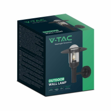 V-tac kültéri fali lámpa, üveg búrával, fekete, E27 foglalattal - SKU 10422 kültéri világítás