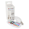 V-tac LED lámpa E14 (3,5W/200°) Gyertya, RGB+NW+RF 6400K távirányítható