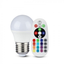 V-tac LED lámpa , égő , kis gömb , E27 , 3.5W , dimmelhető , RGBW , W=természetes fehér ,... világítás
