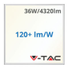 V-tac LED panel (595 x 595mm) 36W - természetes fehér, Backlit, süllyeszthető / falon kívüli