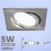 V-tac LED spot szett: mattkróm bill. keret, négyzet + 5 Wattos, hideg fehér GU10 LED lámpa + GU10 csatlakozó (kettesével rendelhető)