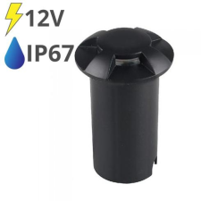 V-tac LED talajlámpa 4 nyílással (1W/10lm) hideg fehér IP67, fekete - 12V! kültéri világítás