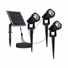  V-TAC leszúrható 3 darab napelemes kerti LED lámpa, fekete házzal, meleg fehér - SKU 20489 kültéri világítás