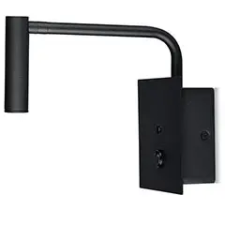 V-tac Oldalfali LED olvasólámpa, kapcsolóval, USB töltővel (3W - 3000K)  fekete világítás