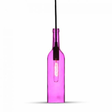 V-tac Palack üveg csillár (E14) - pink színű bura világítás