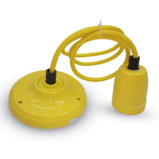 V-tac Porcelán függeszték (E27)- 1 égős- sárga színű búra színazonos vezetékkel és talppal világítás