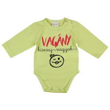 "Vagány kiscsaj vagyok" feliratos hosszú ujjú baba body zöld kombidressz, body