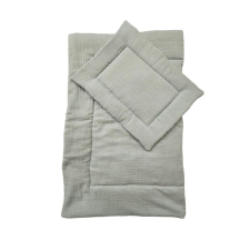 Vaganza Dupla Géz bébi ágynemű szett 70x90/40x50 - Olaj zöld babaágynemű, babapléd