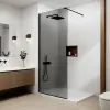  Valencia Walk-in .||. Black zuhanyfal, füstüveggel 100, 200cm, 6mm, NANO