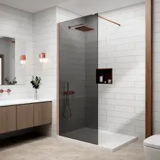  Valencia Walk-in .||. Rose Gold zuhanyfal, füstüveggel 110, 200cm, 6mm, NANO kád, zuhanykabin