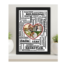 Valentin napi ajándék fotóval - Falikép szerelmes szavakkal grafika, keretezett kép
