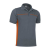 Valento THUNDER, kétszínű unisex galléros piké póló, Cement Grey-Party Orange-3XL