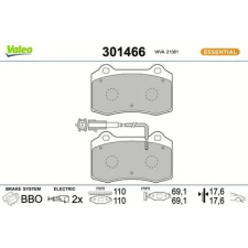 Valeo fékbetétkészlet, tárcsafék 301466 autóalkatrész
