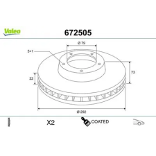 Valeo féktárcsa 672505 autóalkatrész