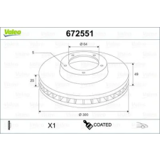 Valeo féktárcsa 672551 autóalkatrész
