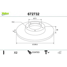 Valeo féktárcsa 672732 autóalkatrész