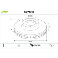 Valeo féktárcsa 672800 autóalkatrész