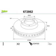 Valeo féktárcsa 672862 autóalkatrész