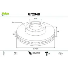 Valeo féktárcsa 672948 autóalkatrész