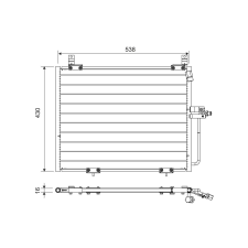 Valeo kondenzátor, klíma VALEO 822740 autóalkatrész