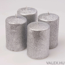 Valex Decor Adventi gyertya készlet 10 x 6cm - Ezüst csillogó gyertya