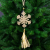 Valex Decor Organza csíkos csillogó arany hópihe karácsonyfadísz 24cm