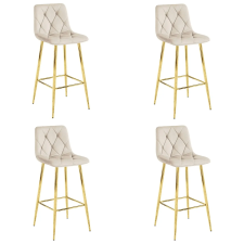  Valora KODA STOOL bárszék, bézs bársony, arany lábak, konyhába, 4 db bútor