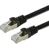 Value 21.99.0831 RJ45 Hálózati kábel, patchkábel CAT 6A F/UTP 1.00 m Fekete Árnyékolt, lapos, aranyozott érintkező 1 db (21.99.0831)