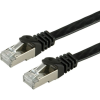 Value 21.99.0970 RJ45 Hálózati kábel, patchkábel CAT 6 F/UTP 0.50 m Fekete Árnyékolt, lapos, aranyozott érintkező 1 db (21.99.0970)