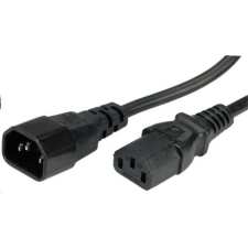  Value C14 -&gt; C13 M/F tápkábel 1m fekete kábel és adapter