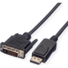 Value Kijelző csatlakozó Csatlakozókábel DisplayPort dugó, DVI-D 24+1 pólusú Csatlakozódugó 1.50 m Fekete 11.99.5608 Árnyékolt DisplayPort kábel (11.99.5608)