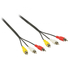 Valueline 3xRCA M - 3xRCA Audió-Videó Kábel 2m Fekete (VLVP24300B20) kábel és adapter