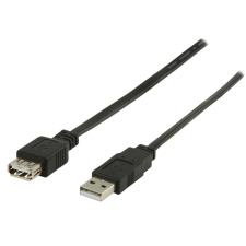 Valueline / Nedis USB 2.0 hosszabító lapos kábel 1m Fekete kábel és adapter