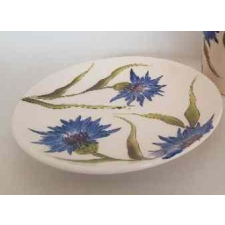 Vanilia Kerámia 11-10 Búzavirágos desszerttányér,dia.20 cm,kerámia,kézzel festett, V.K.11-10 tányér és evőeszköz
