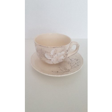 Vanilia Kerámia Domború mintás jumbobögre, virágos natúr, kerámia, kézzel festett 5dl bögrék, csészék