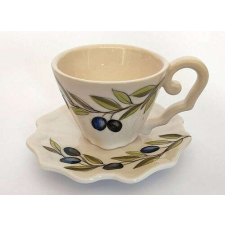 Vanilia Kerámia Violin olajbogyós capuccino alj, dia15cm, kerámia, kézzel festett bögrék, csészék