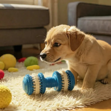  Vaníliás fogtisztító rágójáték kutyáknak - Súlyzó - Kék játék kutyáknak