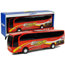 Városi piros busz játékmodell 54cm autópálya és játékautó