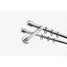  Varsó 2 rudas fényes inox színű fém karnis szett karnis, függönyrúd