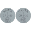 Varta CR2430 lítium gombelem, 3 V, 280 mA, 2 db, Varta BR2430, DL2430, ECR2430, KCR2430, KL2430, KECR2430, LM2430 (6430101402)