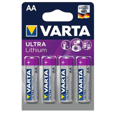 Varta Elem, AA ceruza, 4 db, lítium, VARTA &quot;Ultra Lithium&quot; ceruzaelem
