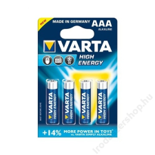 Varta Elem, AAA mikro, 4 db, VARTA High Energy (VEHEAAA4) ceruzaelem