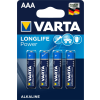 Varta Longlife Power / High Energy Alkaline alkáli elem típus LR03 4db/csom.