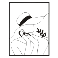  Vas fali panel elegáns -b- 60x1x80cm grafika, keretezett kép