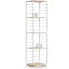 Vasagle 360 fokos forgó könyvespolc, fémkerettel, 5 darab MDF polccal, 43x43x158 cm, fehér
