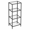 Vasagle 4 szintes üvegpolc, könyvespolc, fekete