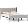 Vasagle ágykeret 160 x 200 cm kárpitozott fejtámlával acél ágyrács 500 kg teherbírás galamb szürke