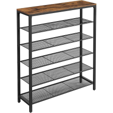 Vasagle Cipőtároló polc, Cipőtartó 5 rácsszinttel, barna bútor